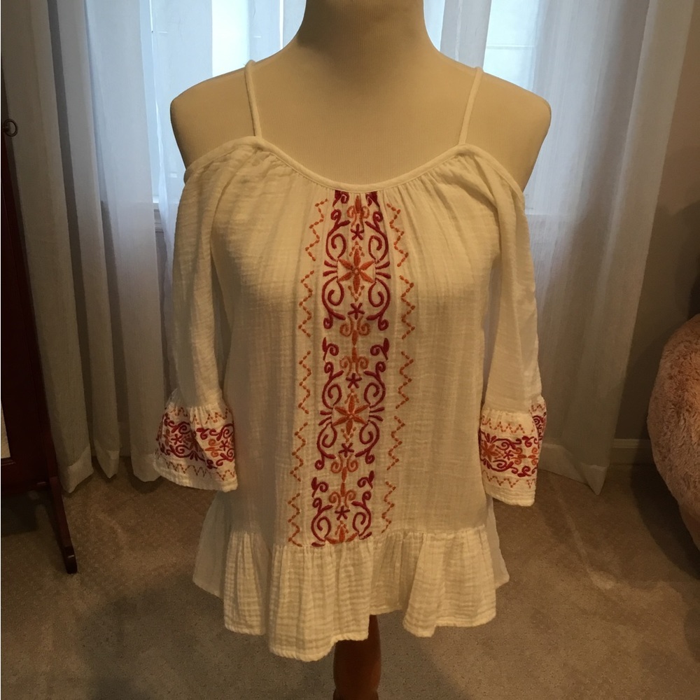 Beach lunch lounge Lexi cotton off the shoulder top XS